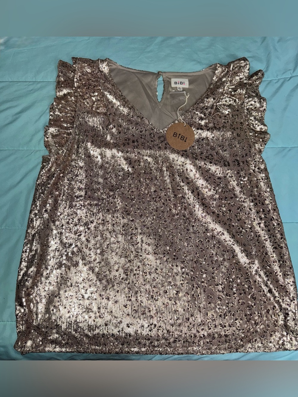 NWT BiBi Gold Leopard DAZZLE DARLING TOP